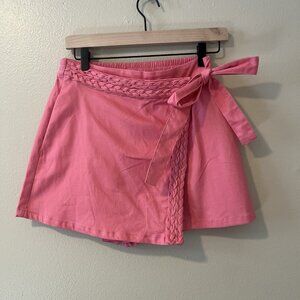 Entro Skort Shorts Hot Pink NWT Preppy Barbie Vacation Skirt Bow Boho Coquette M